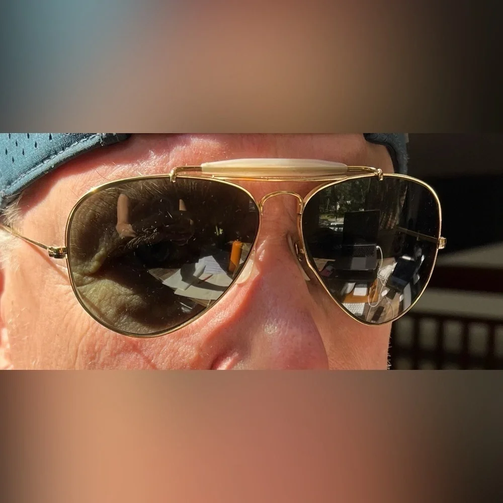 B & L Ray Ban Vintage 12K Gold Filled Aviator Glass Lens Sunglasses - RARE